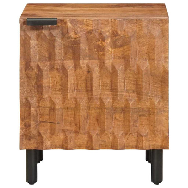 Nachttisch 2er Set Braun Mango Massivholz