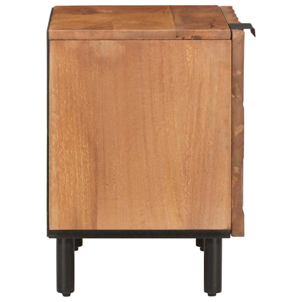 Nachttisch 2er Set Braun Mango Massivholz
