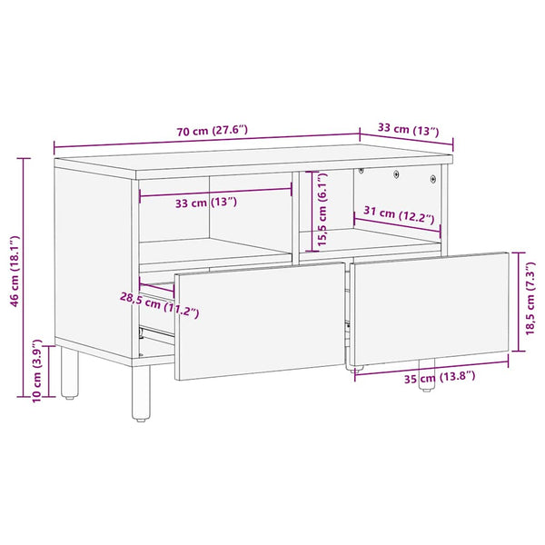 TV-Schrank Akazienbraun 70x33x46 cm