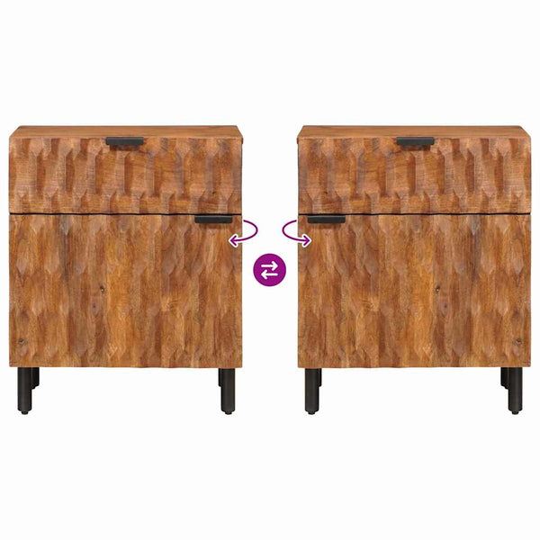 Nachttisch Braun Mango Massivholz 50x33x60cm