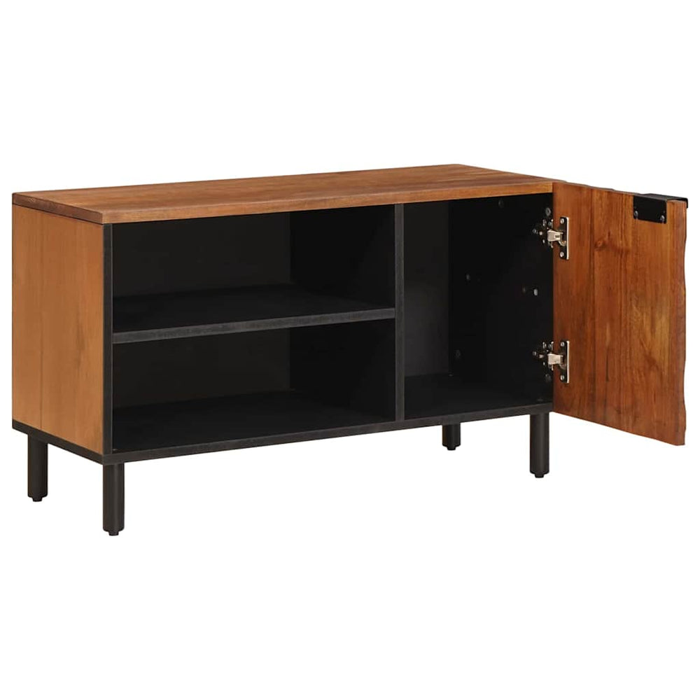 vidaXL Meuble TV avec porte Surface marron acacia 80 x 33 x 46 cm