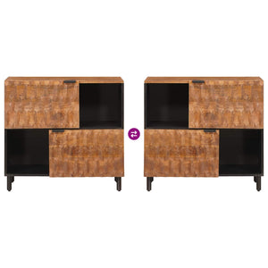 Akazienbraunes Sideboard mit Stauraum 80 cm