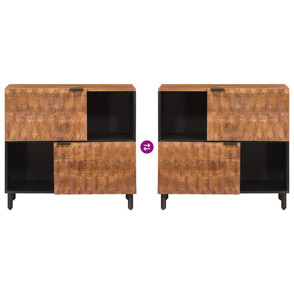 Akazienbraunes Sideboard mit Stauraum 80 cm