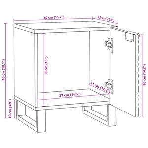 Nachttisch Braun Akazie Massivholz 40x33x46 cm