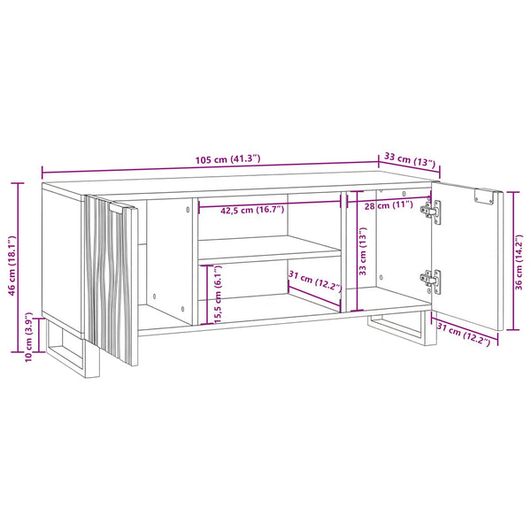 Braune TV-Einheit 105 cm