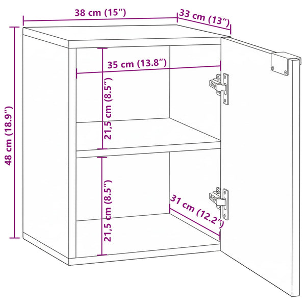 Waschbeckenschrank Braun 38x33,5x48 cm