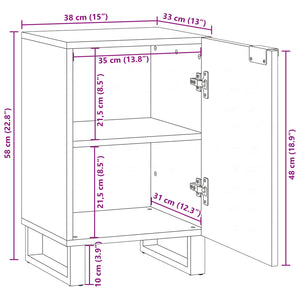 Waschbeckenschrank Braun Holzwerkstoff 38x33,5x58cm