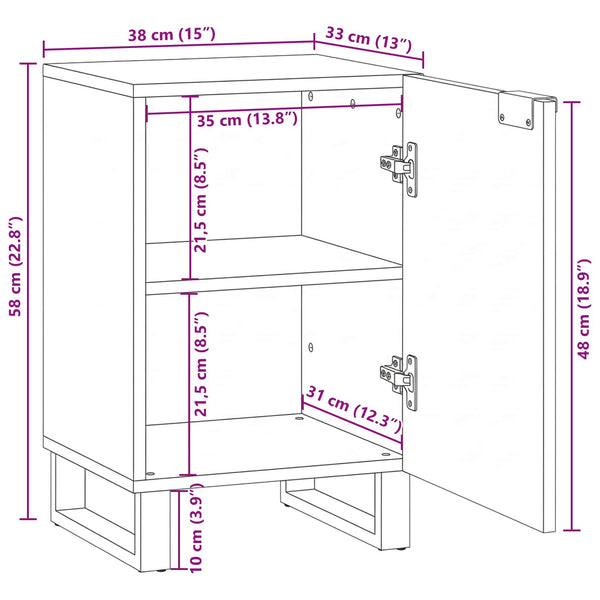 Waschbeckenschrank Braun Holzwerkstoff 38x33,5x58cm