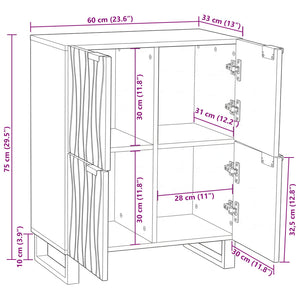 Sideboard Braun Massivholz Mango 60x75 cm