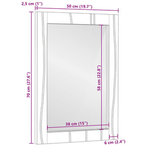 Braun Badezimmerspiegel 70x50 cm