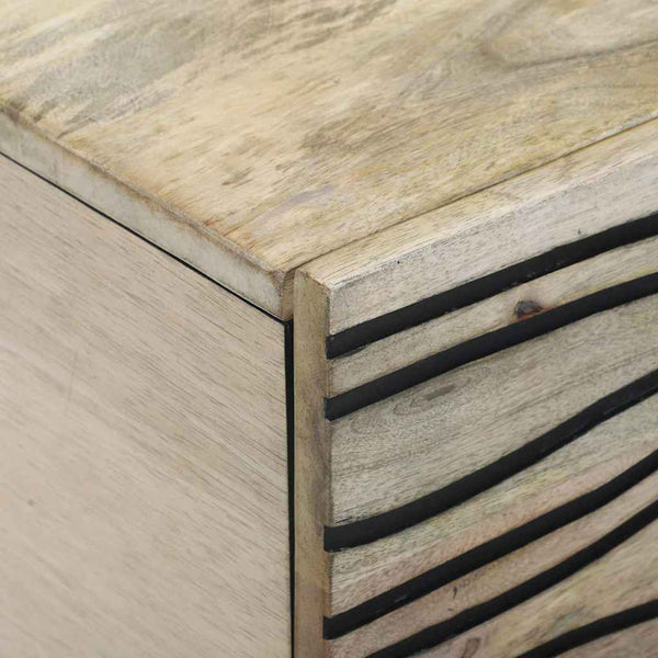 Beige-Schwarzer Couchtisch Akazie 100x54 cm