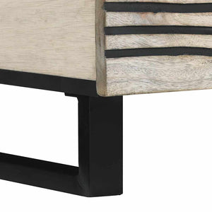 Beige-Schwarzer Couchtisch Akazie 100x54 cm