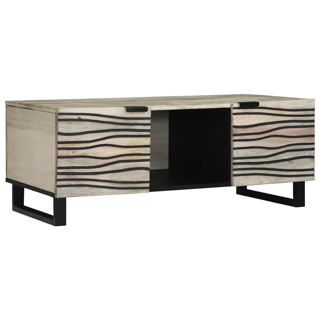 Beige-Schwarzer Couchtisch Akazie 100x54 cm