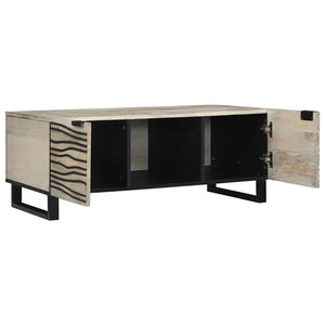 Beige-Schwarzer Couchtisch Akazie 100x54 cm