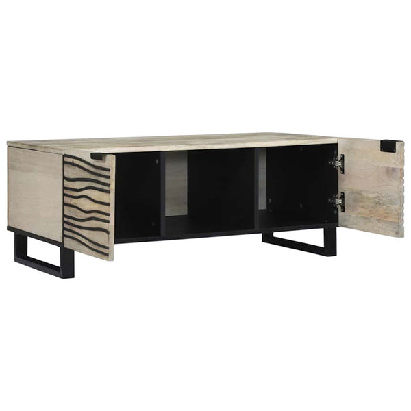 Beige-Schwarzer Couchtisch Akazie 100x54 cm