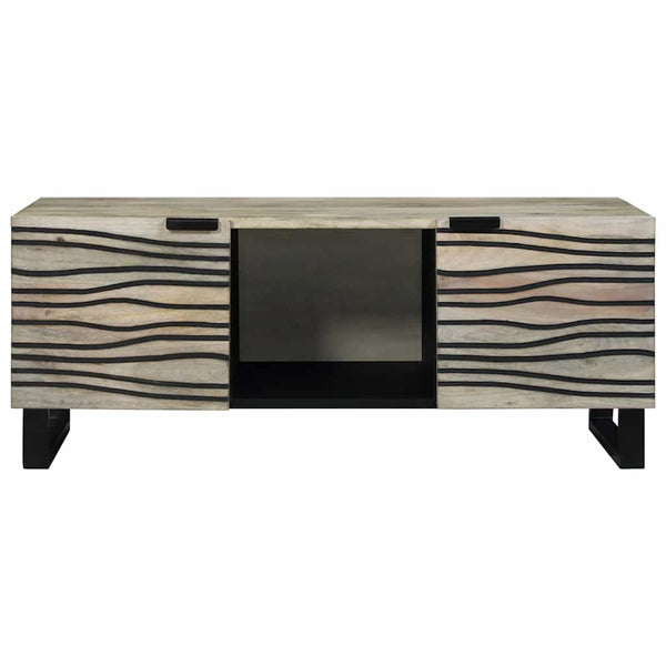 Beige-Schwarzer Couchtisch Akazie 100x54 cm