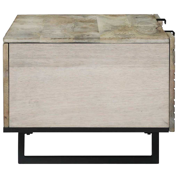 Beige-Schwarzer Couchtisch Akazie 100x54 cm
