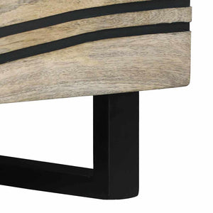 Couchtisch Akazie Beige Schwarz 80x54 cm
