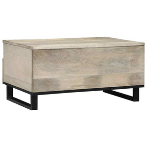 Couchtisch Akazie Beige Schwarz 80x54 cm