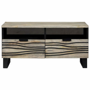 Couchtisch Akazie Beige Schwarz 80x54 cm