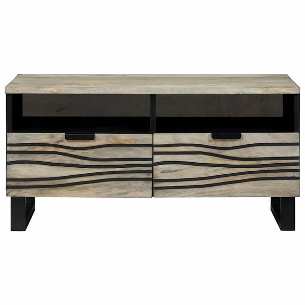 Couchtisch Akazie Beige Schwarz 80x54 cm
