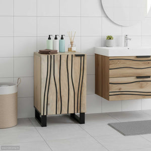 vidaXL Meuble sous lavabo avec porte Blanc 38 x 33,5 x 58 cm Bois d'ingénierie