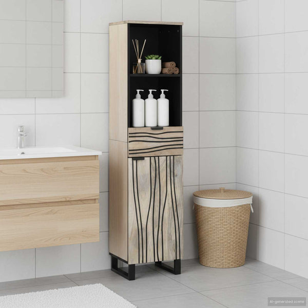 Waschbeckenschrank Weiß 38x33x160cm