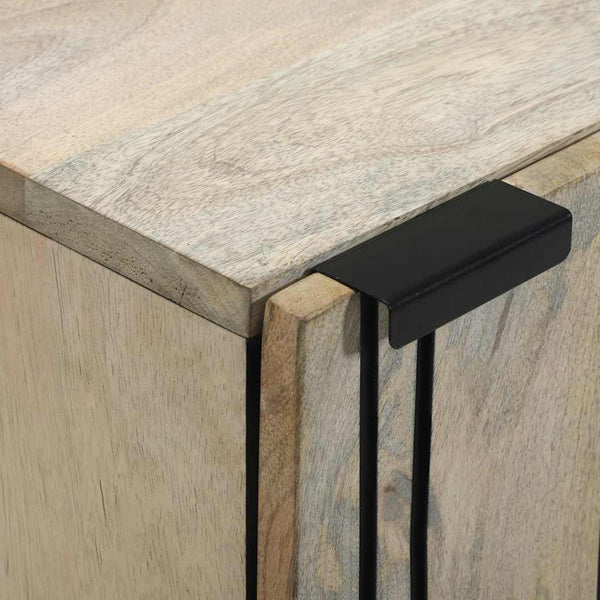Weißes Sideboard aus Mangoholz, 40x33x75 cm