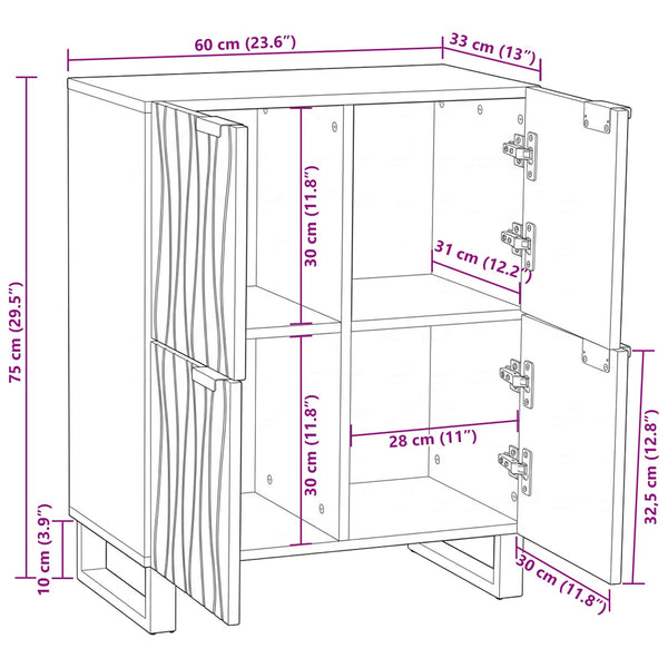Weißer Medienschrank 60x33x75 cm