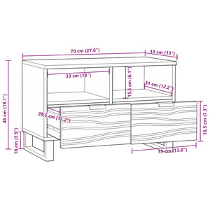 TV-Einheit Walnuss Holzwerkstoff 70 cm