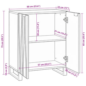 Sideboard Walnuss Mango Massivholz 60 cm