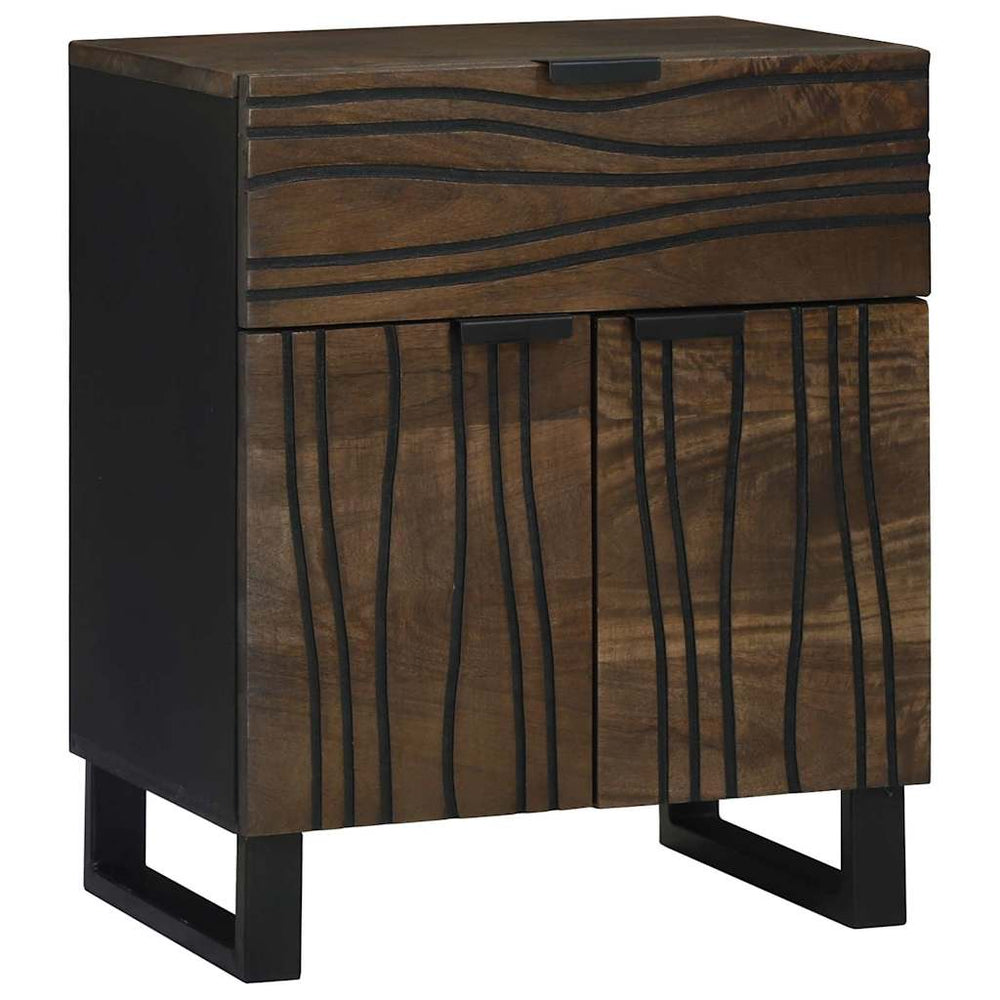 vidaXL Bedside Cabinet Walnut 50 x 33 x 60 cm Solid Acacia Wood