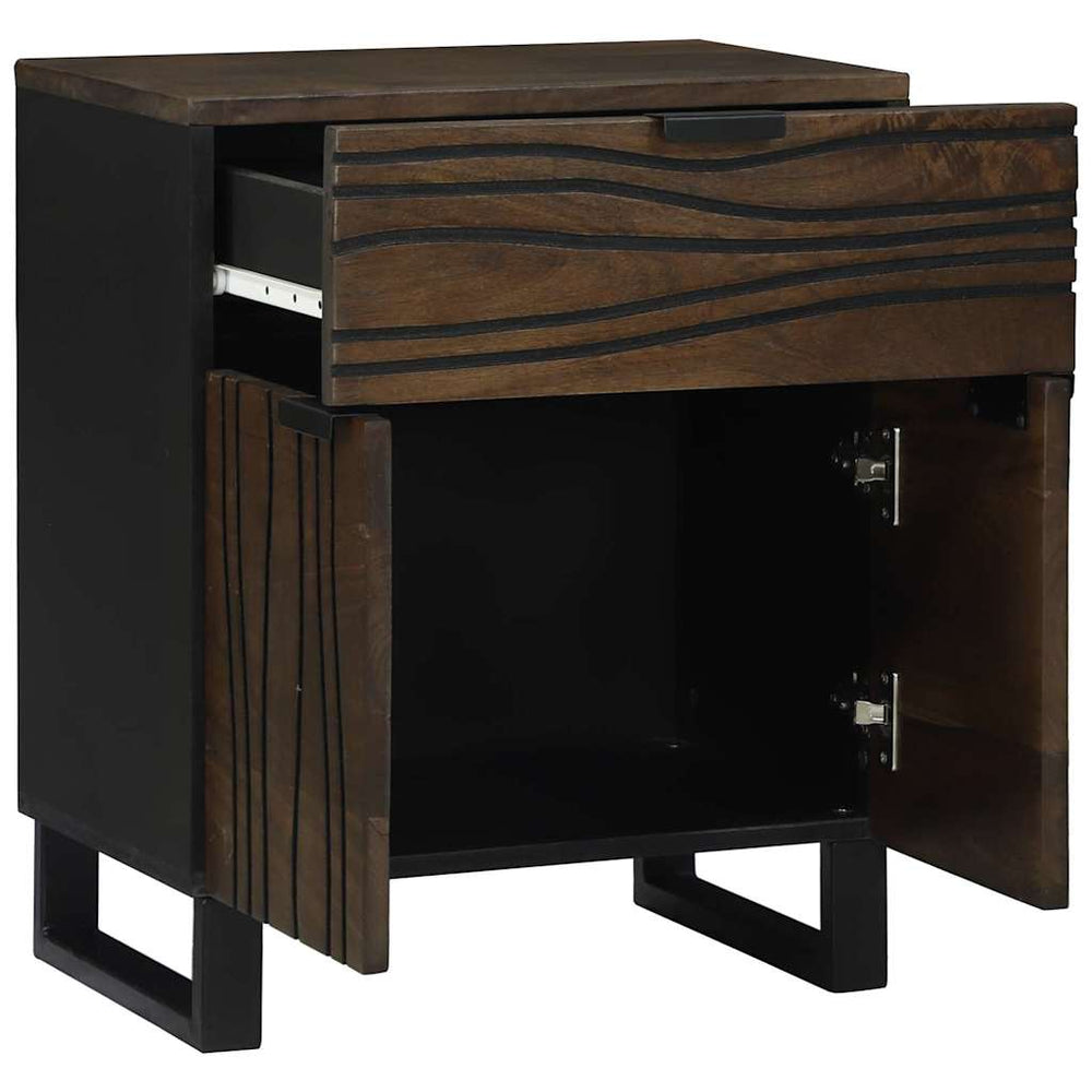 vidaXL Bedside Cabinet Walnut 50 x 33 x 60 cm Solid Acacia Wood