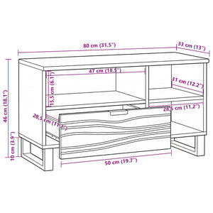 TV-Schrank Walnuss Holz 80x33x46 cm