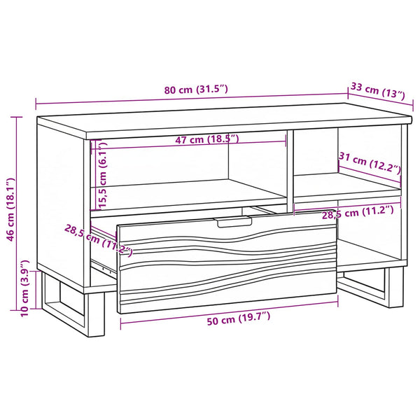 TV-Schrank Walnuss Holz 80x33x46 cm
