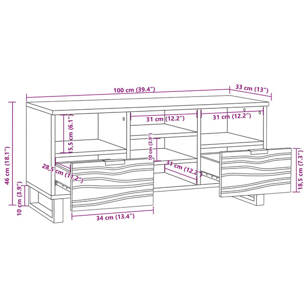 TV-Möbel Walnuss Holzwerkstoff 100 cm