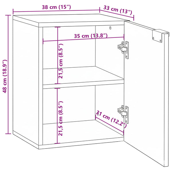 Waschbeckenschrank Walnuss 38x33,5x48cm