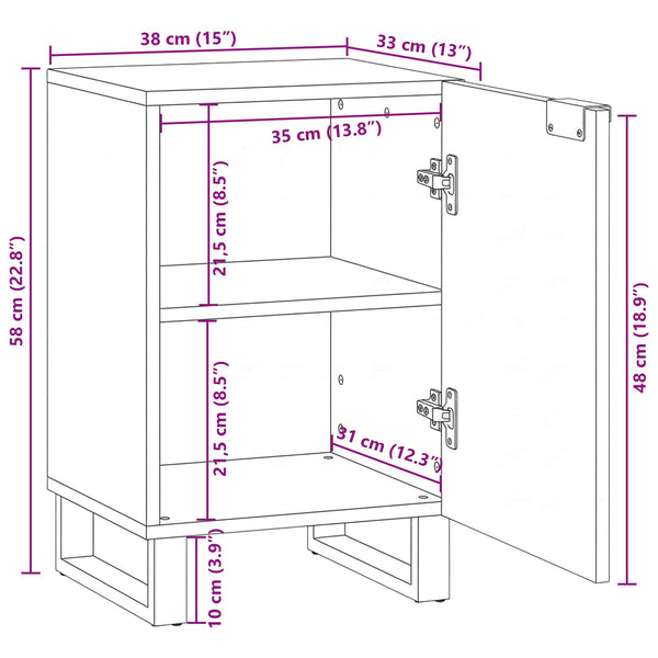Waschbeckenschrank Walnuss 38x33,5x58 cm