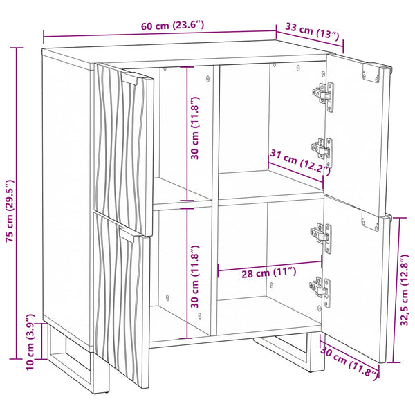 Braune Medienlagerungsschränke & Regale 60 cm