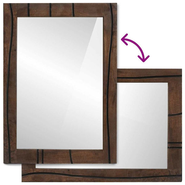 Braun Wandspiegel Badezimmer 70x50 cm