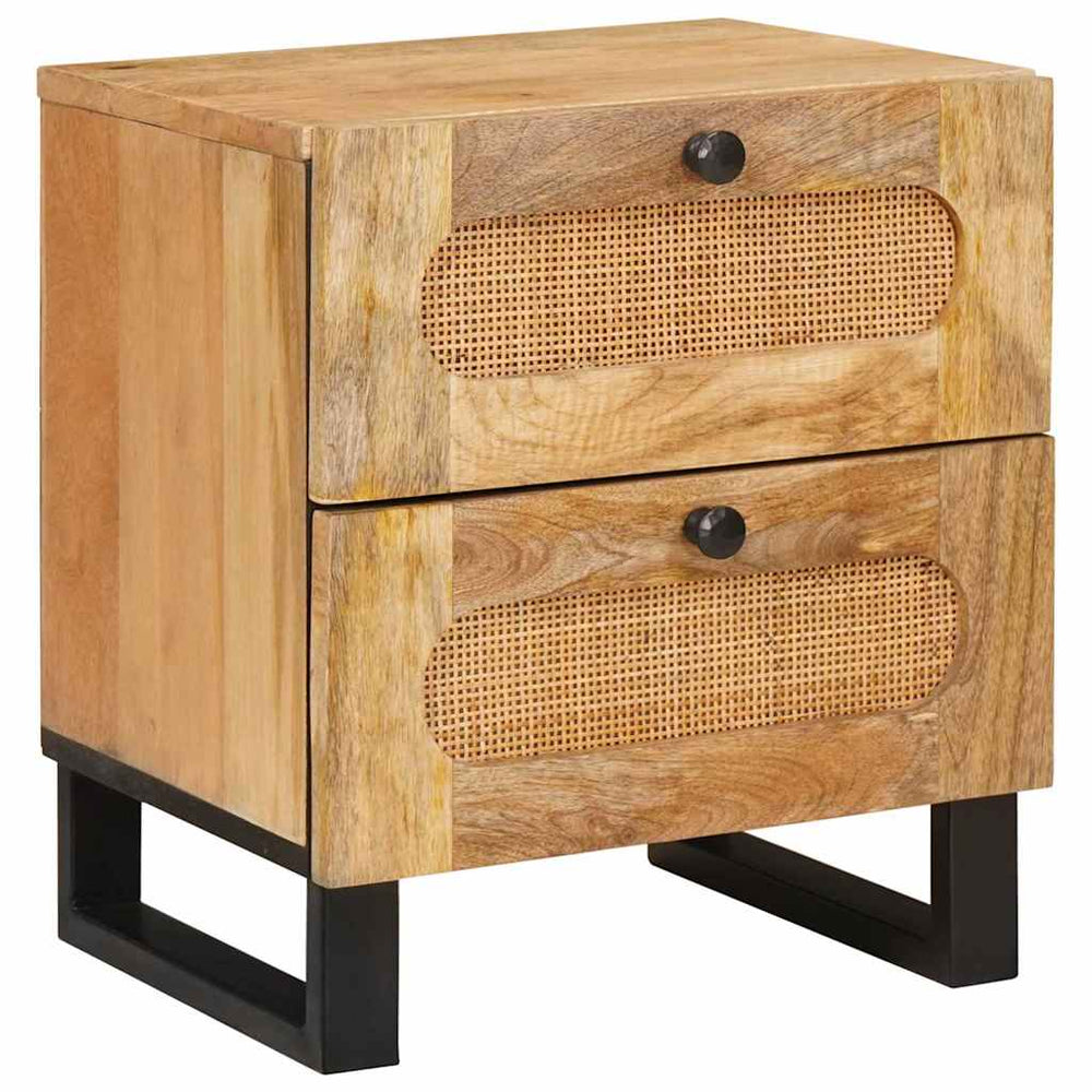 vidaXL Nightstands 2 pcs Natural 40 x 33 x 46 cm Solid Mango Wood
