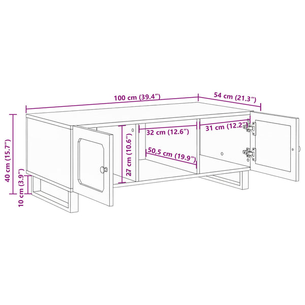 Artisan Eiche Couchtisch Massivholz 100 cm
