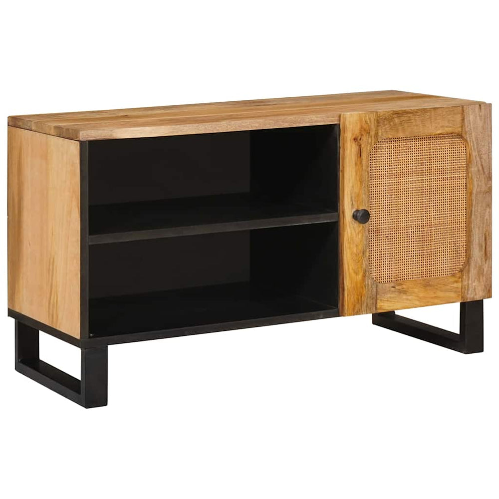 vidaXL Meuble TV avec espace de rangement Bois de manguier massif Marron 80 x 33 x 46 cm