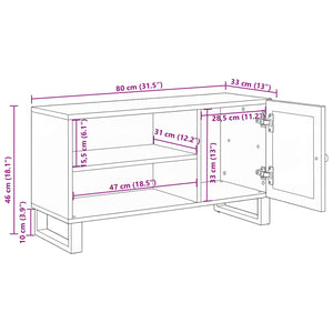 TV-Schrank Mango Massivholz Braun 80cm