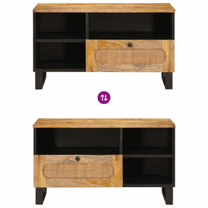 TV-Schrank Braun Mango Massivholz 80 cm