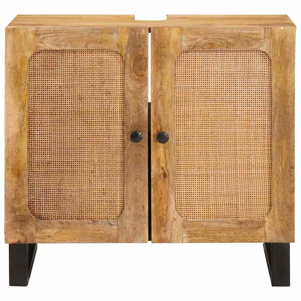 Waschbeckenschrank Braun Mango Massivholz