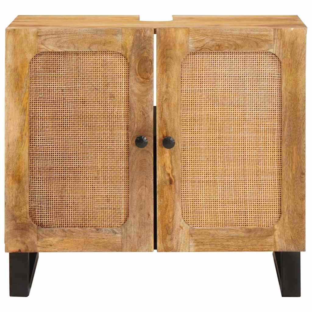 Waschbeckenschrank Braun Mango Massivholz