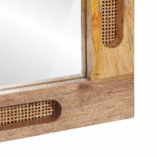 Braun Badezimmerspiegel Mango Massivholz 50x70 cm