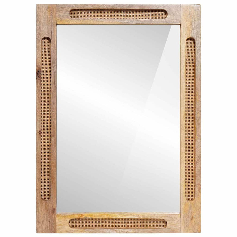 Braun Badezimmerspiegel Mango Massivholz 50x70 cm