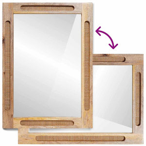 Braun Badezimmerspiegel Mango Massivholz 50x70 cm